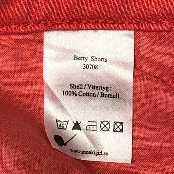 Monki ASOS Coral Denim Short Shorts Small - Picture 5 of 7